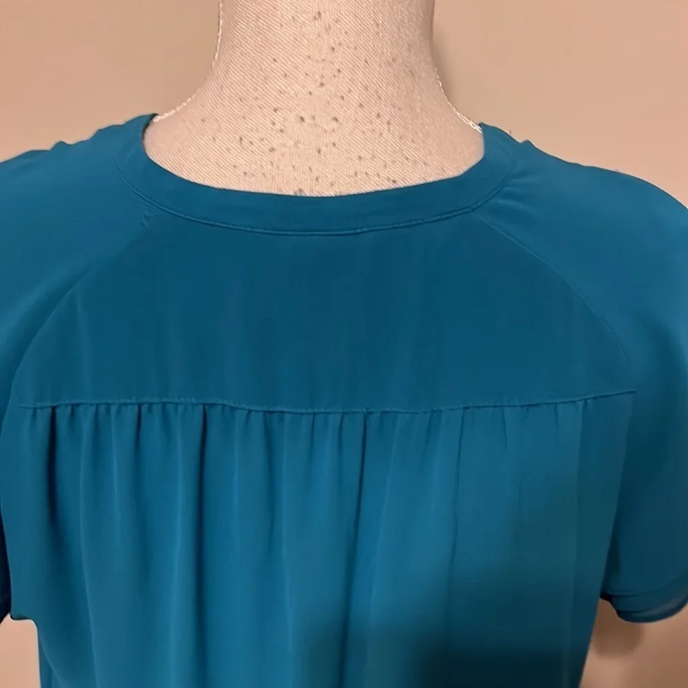 H M  teal blue dress, butterfly sleeves. . Sz14